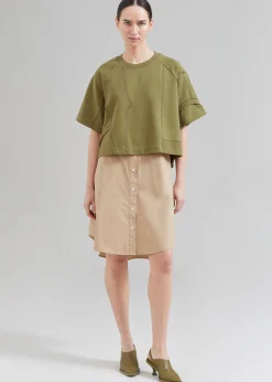 The Frankie Shop 3.1 Phillip Lim Patched Sweatshirt Combo Dress Olive Multi Outlet