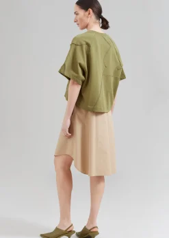 The Frankie Shop 3.1 Phillip Lim Patched Sweatshirt Combo Dress Olive Multi Outlet