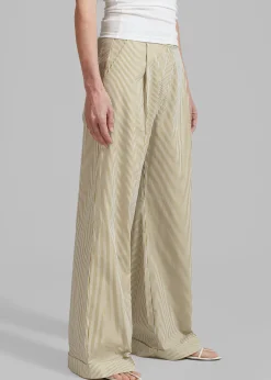 The Frankie Shop Addison Pants Khaki Stripe Online
