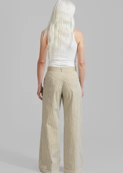 The Frankie Shop Addison Pants Khaki Stripe Online