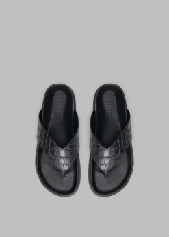 The Frankie Shop A.Emery Alma Sandal Black Croc Clearance
