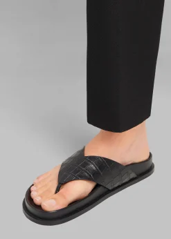 The Frankie Shop A.Emery Alma Sandal Black Croc Clearance