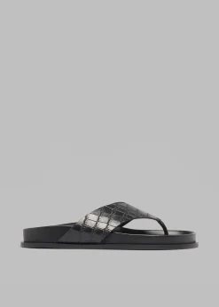 The Frankie Shop A.Emery Alma Sandal Black Croc Clearance