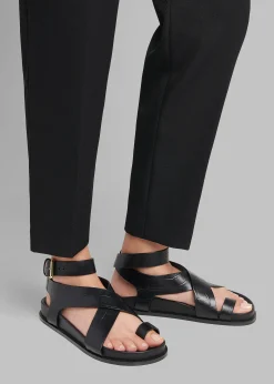 The Frankie Shop A.Emery Jalen Sandal Black Croc Outlet