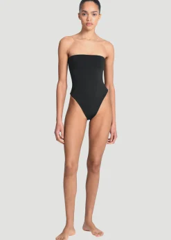 The Frankie Shop Aexae Bandeau One Piece Swimsuit Black Discount