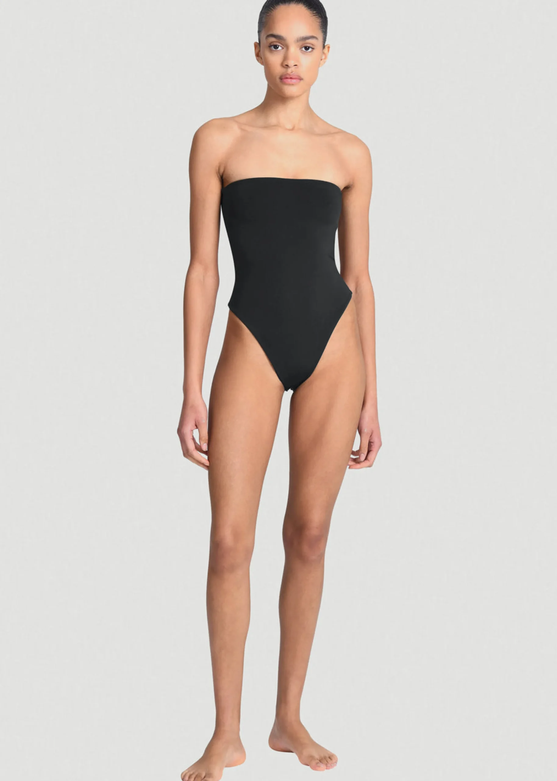 The Frankie Shop Aexae Bandeau One Piece Swimsuit Black Discount