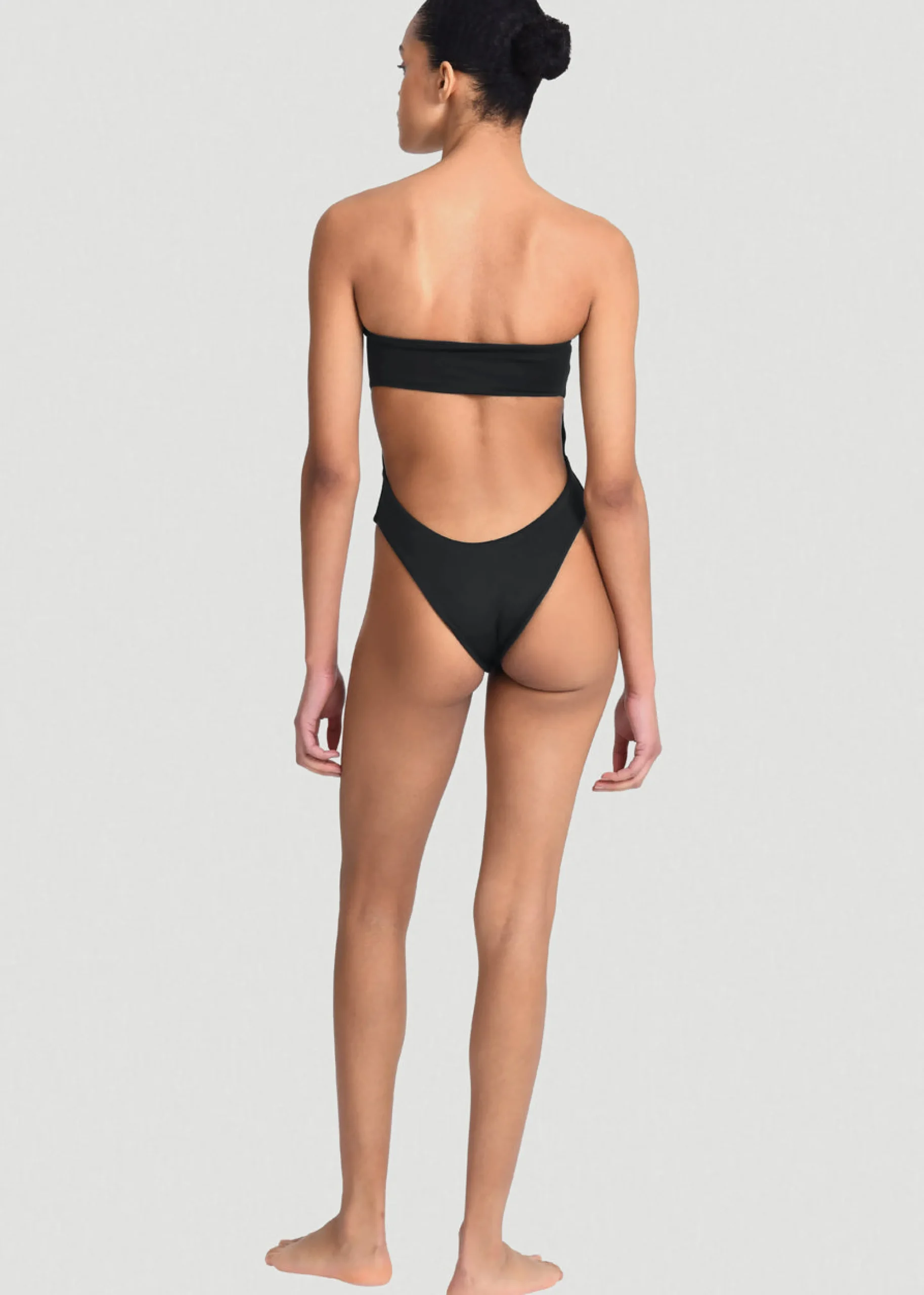 The Frankie Shop Aexae Bandeau One Piece Swimsuit Black Discount