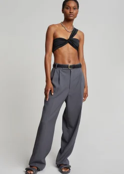 The Frankie Shop Aexae Ruched One Shoulder Swim Top Black Online