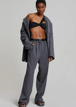 The Frankie Shop Aexae Ruched One Shoulder Swim Top Black Online