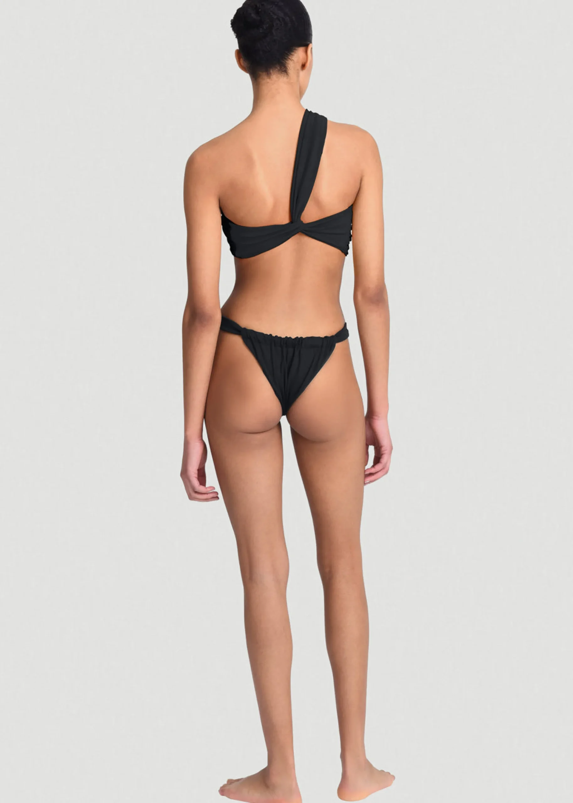 The Frankie Shop Aexae Ruched One Shoulder Swim Top Black Online