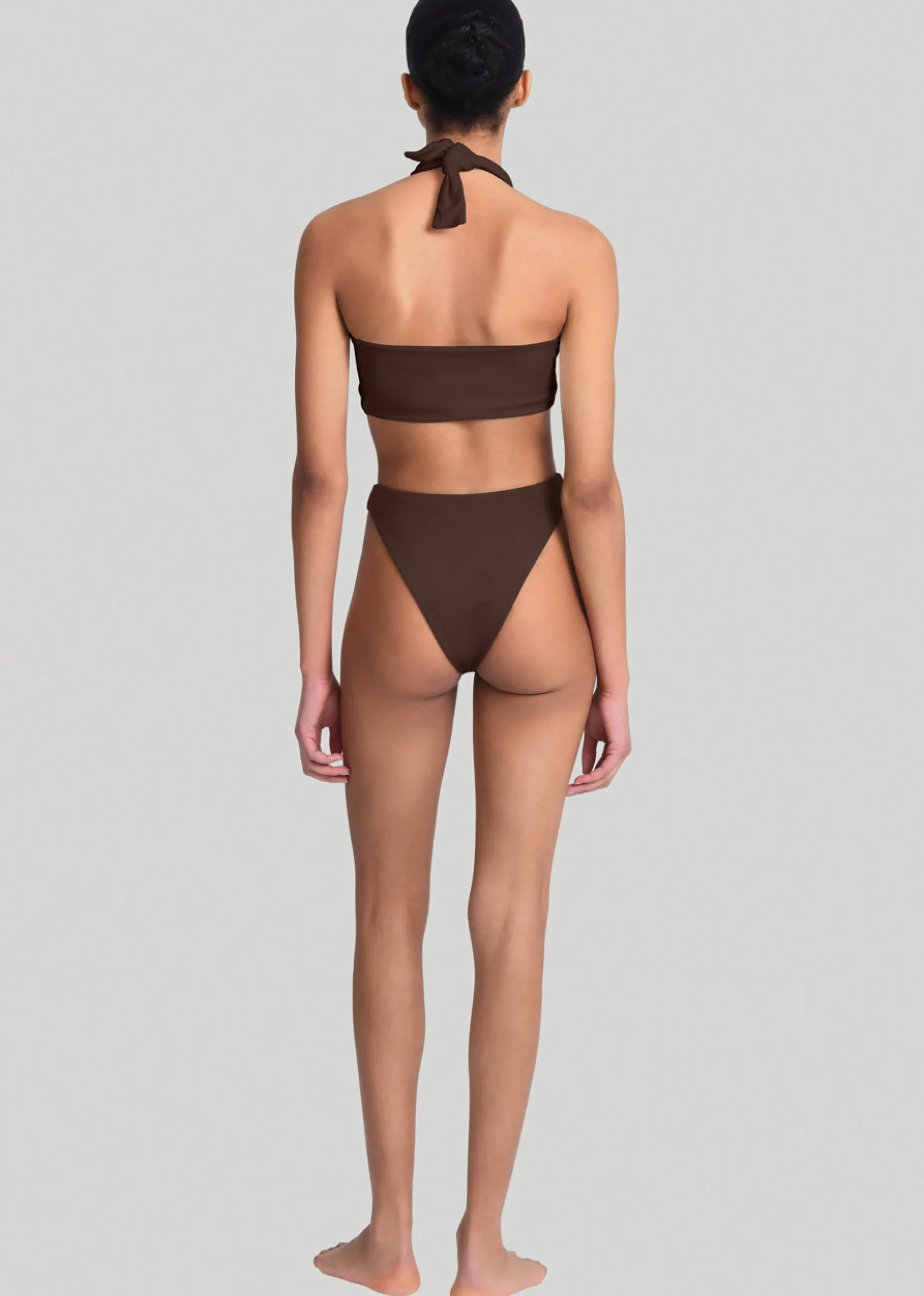 The Frankie Shop Aexae Wrap Tie Swim Top Brown Best