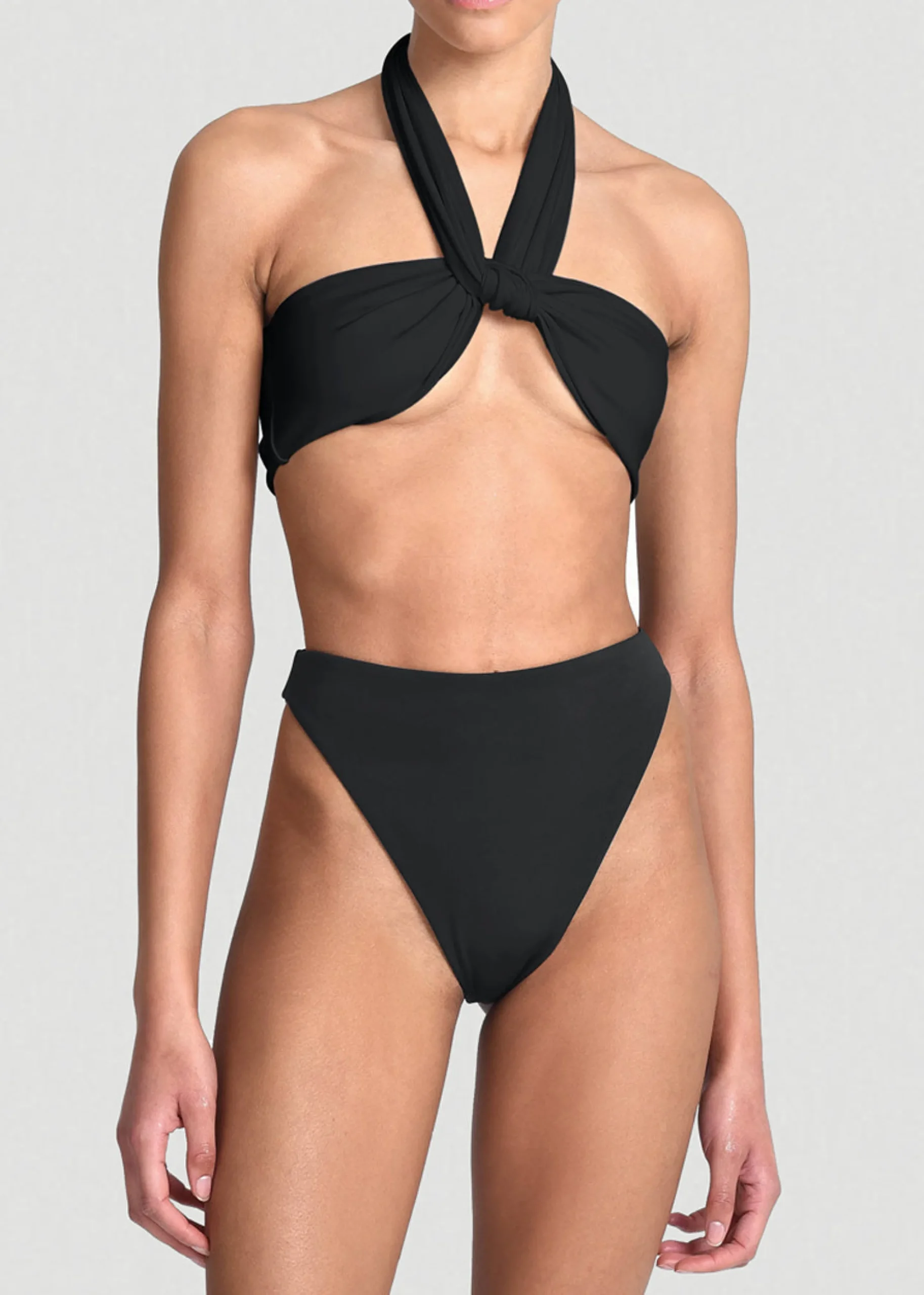 The Frankie Shop Aexae Wrap Tie Swim Top Black Discount