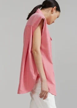 The Frankie Shop Aiden Long Collar Shirt Rose Online