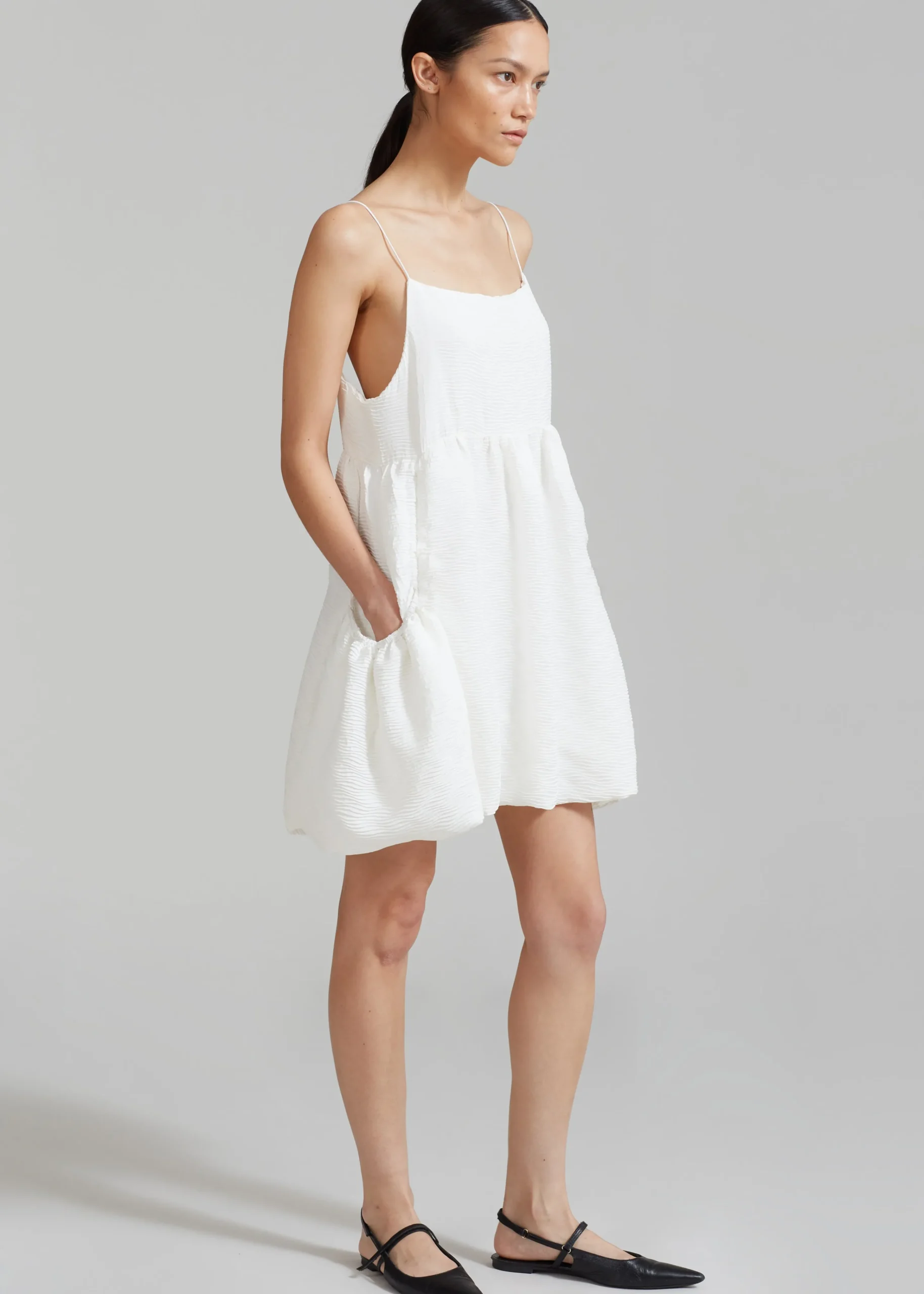 The Frankie Shop Alisa Pocket Mini Dress White Sale