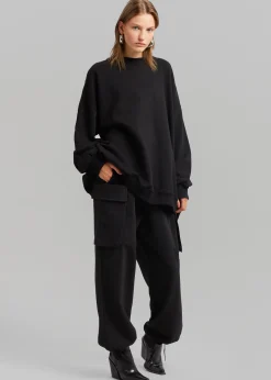 The Frankie Shop Aliz Cargo Sweatpants Black Hot