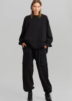 The Frankie Shop Aliz Cargo Sweatpants Black Hot