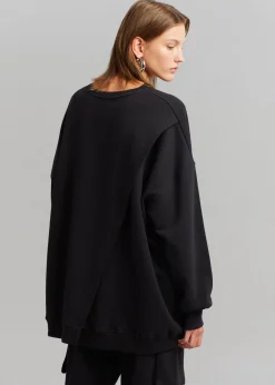 The Frankie Shop Aliz Open Back Sweatshirt Black Clearance