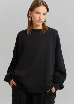 The Frankie Shop Aliz Open Back Sweatshirt Black Clearance