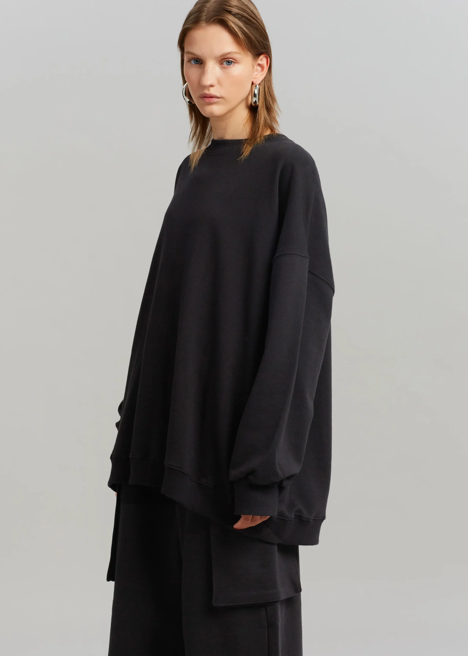 The Frankie Shop Aliz Open Back Sweatshirt Black Clearance