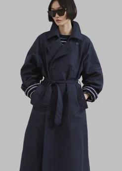 The Frankie Shop Anderson Trench Coat Dark Navy Discount