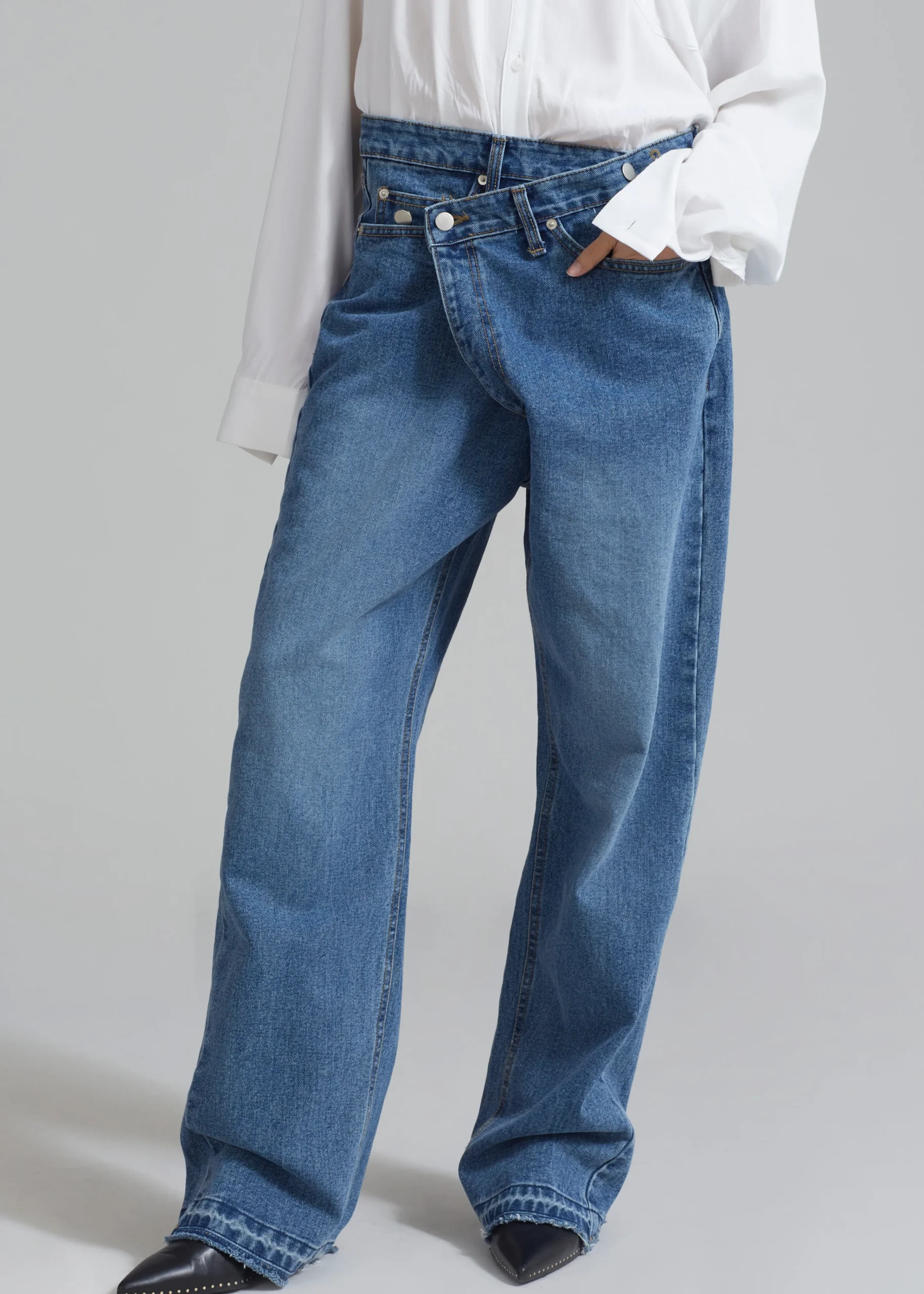 The Frankie Shop Andrea Denim Pants Medium Wash Discount