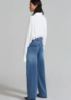 The Frankie Shop Andrea Denim Pants Medium Wash Discount