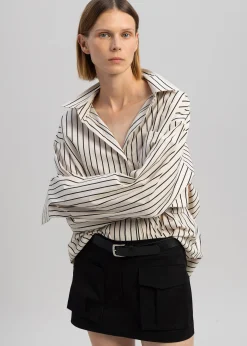 The Frankie Shop Anette Striped Shirt Cream Online