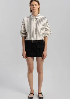 The Frankie Shop Anette Striped Shirt Cream Online
