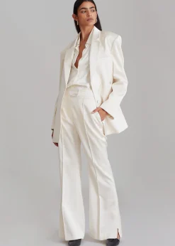The Frankie Shop Angelica Flare Pants Ivory
