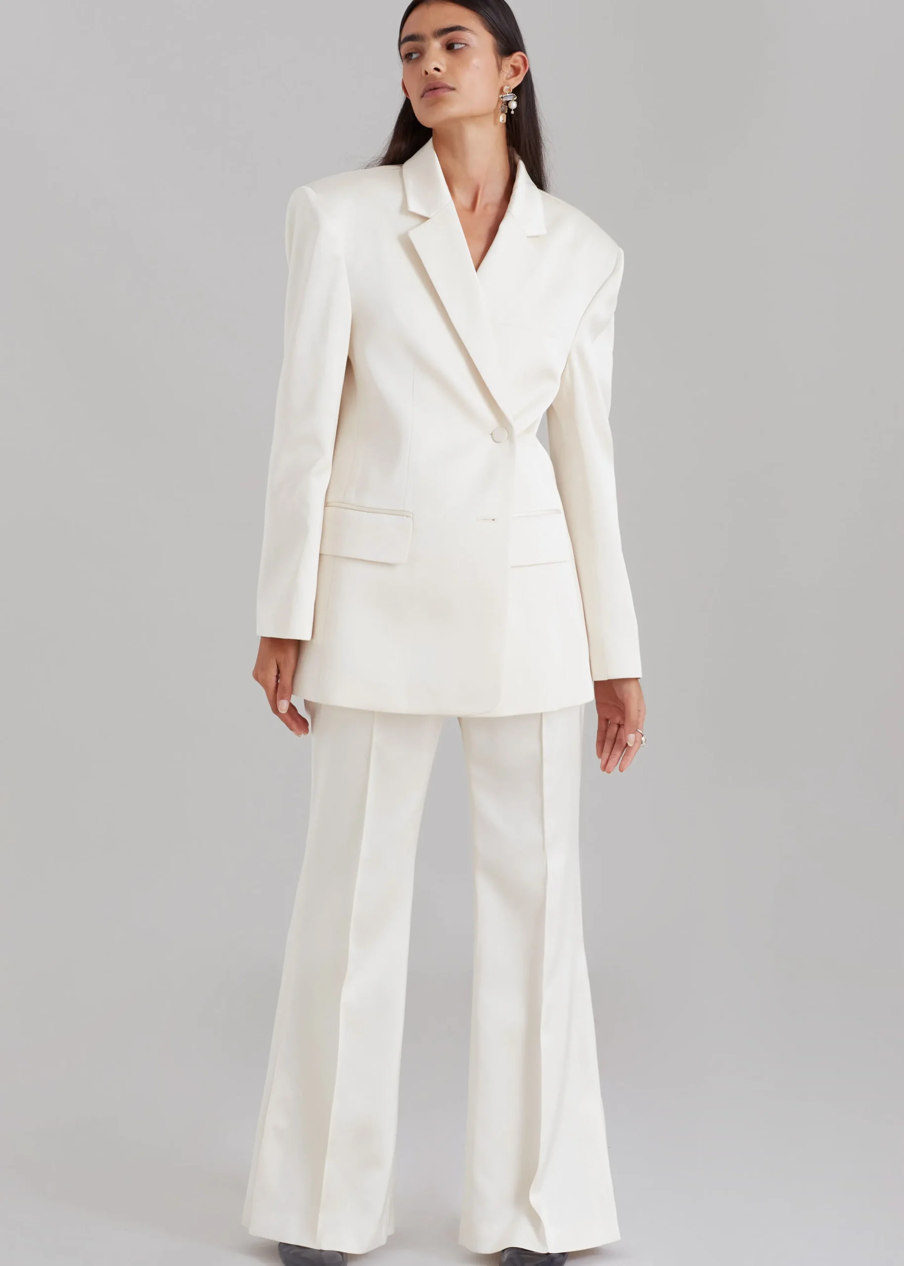 The Frankie Shop Angelica Flare Pants Ivory