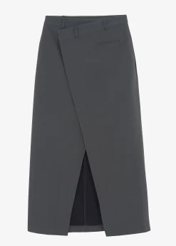The Frankie Shop Annabel Asymmetric Midi Skirt Grey Online