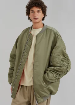 The Frankie Shop Antwan Oversized Bomber Green Discount