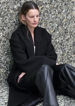 The Frankie Shop Anya Oversized Coat Black