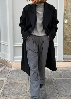 The Frankie Shop Anya Oversized Coat Black