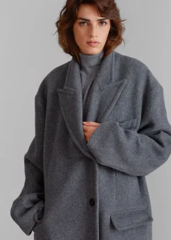 The Frankie Shop Anya Oversized Coat Charcoal