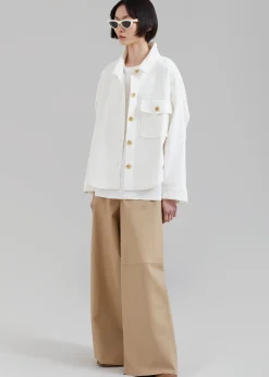 The Frankie Shop Arden Overshirt Cream Sale