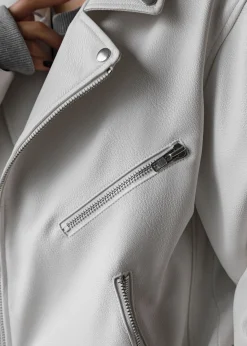 The Frankie Shop Aria Faux Leather Jacket White Sale
