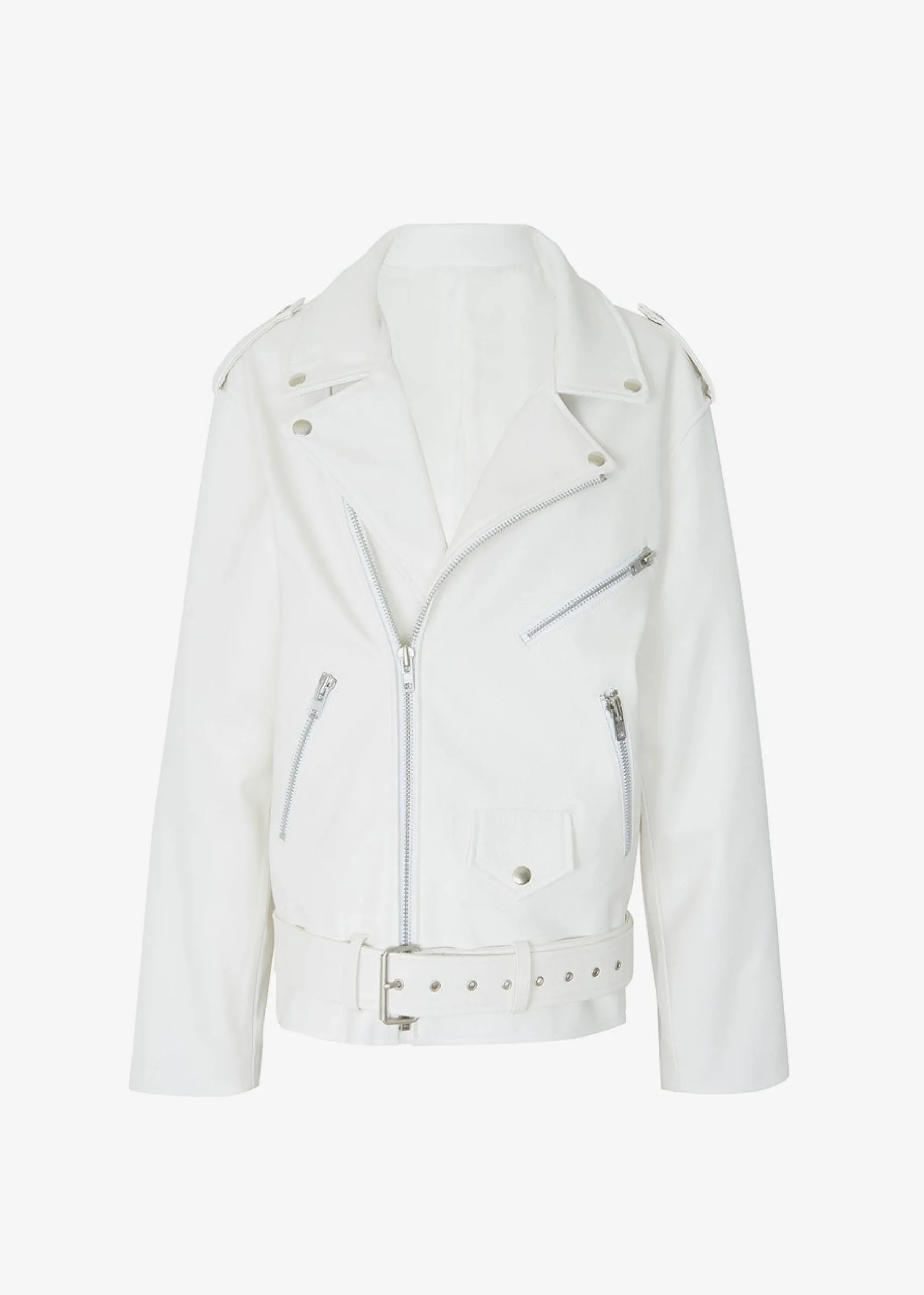 The Frankie Shop Aria Faux Leather Jacket White Sale