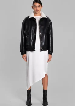 The Frankie Shop Arin Faux Leather Jacket Black Sale