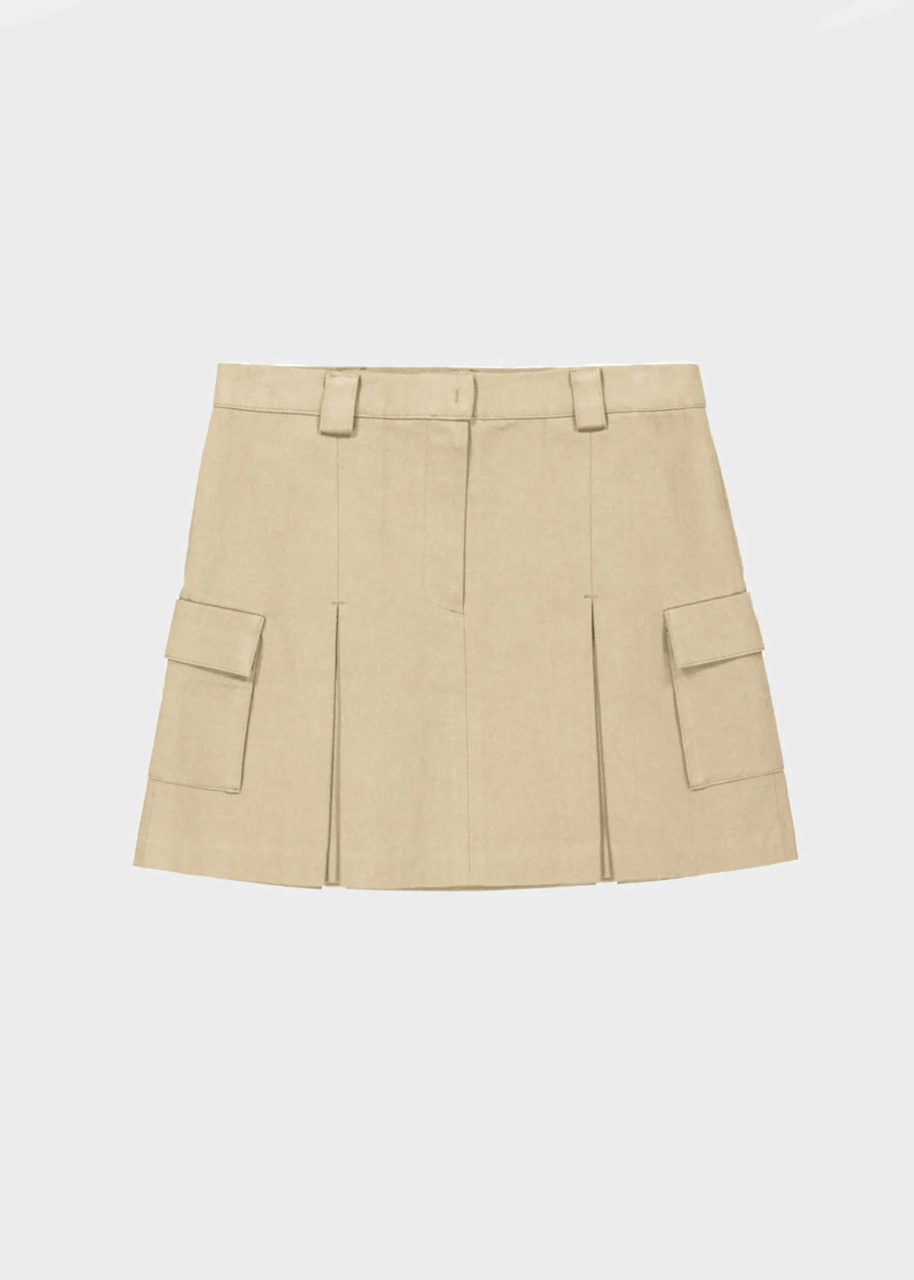 The Frankie Shop Audrey Cargo Pleated Miniskirt Tan Hot