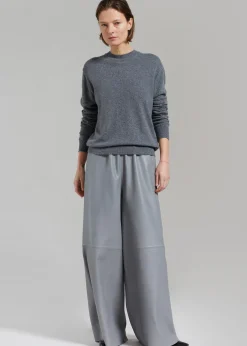 The Frankie Shop Aurora Wool Blend Knit Sweater Grey