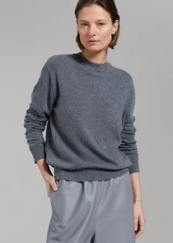The Frankie Shop Aurora Wool Blend Knit Sweater Grey