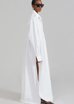 The Frankie Shop Avery Shirt Dress White Clearance