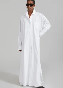 The Frankie Shop Avery Shirt Dress White Clearance