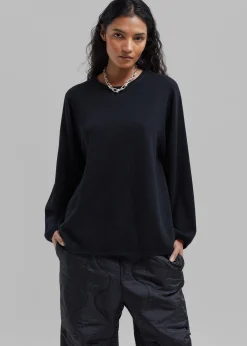 The Frankie Shop Bangor Roundneck Knit Top Black