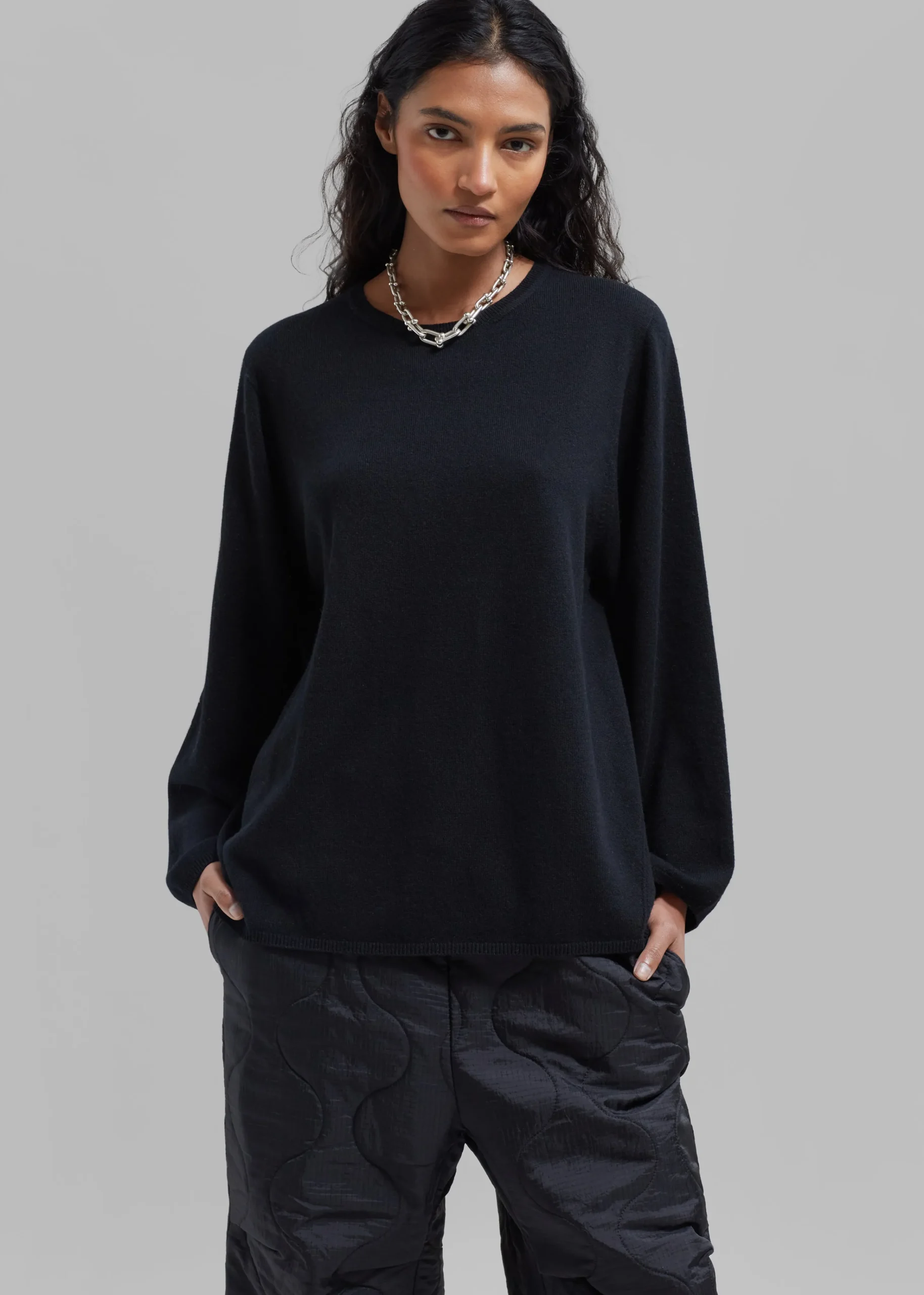 The Frankie Shop Bangor Roundneck Knit Top Black