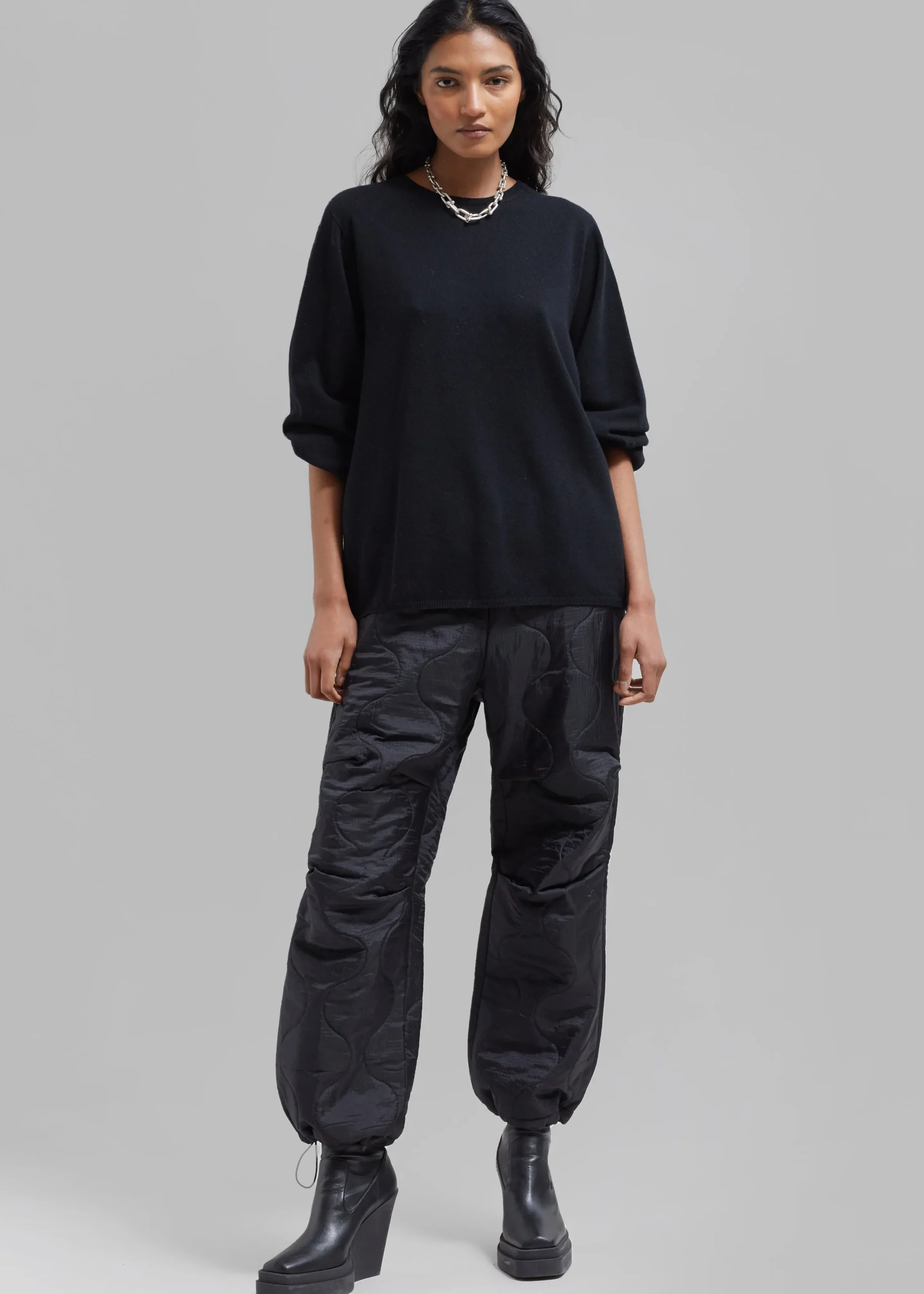 The Frankie Shop Bangor Roundneck Knit Top Black