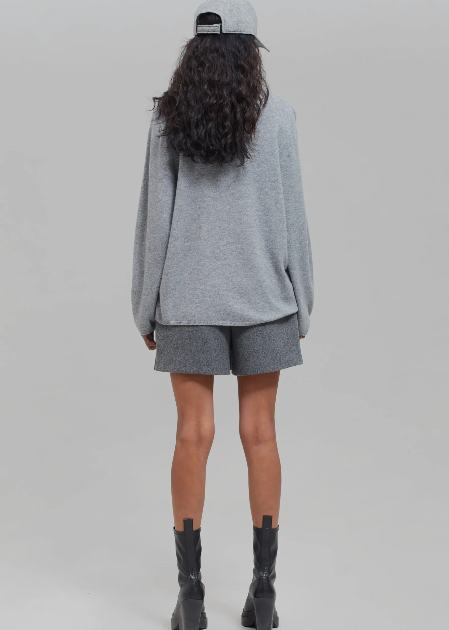 The Frankie Shop Bangor Roundneck Knit Top Grey Clearance