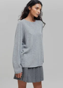 The Frankie Shop Bangor Roundneck Knit Top Grey Clearance