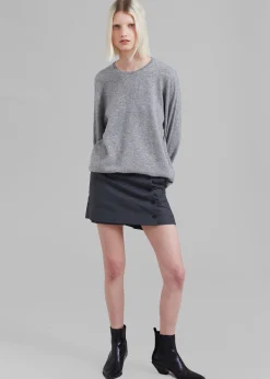 The Frankie Shop Bangor Roundneck Knit Top Grey Clearance